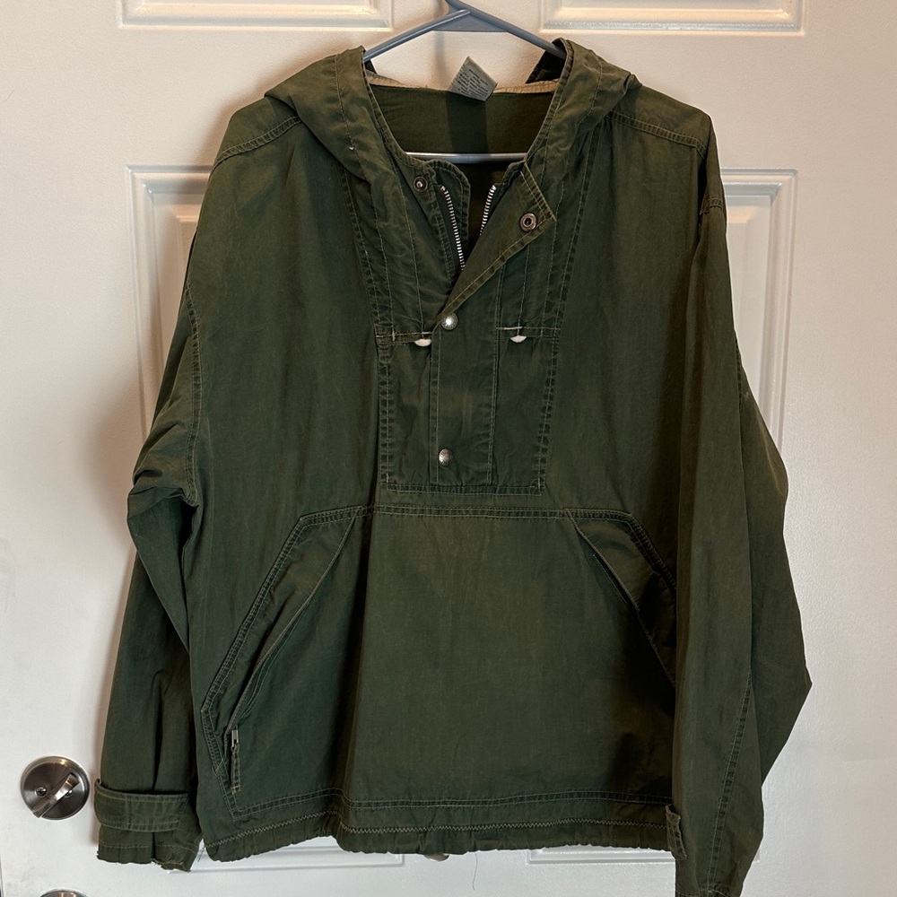 Vintage Gap Green Hooded Pullover Jacket (anorak) size S, 1990s